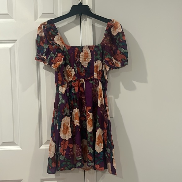 Band of the Free NWT Aimee Purple & Cream Floral Sweetheart Dress - Picture 3 of 6